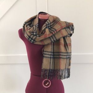 Vintage Plaid 100% Wool Scarf